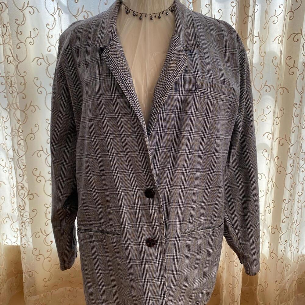 Pinky Women's Blazer in Plaid Pattern, Size Small